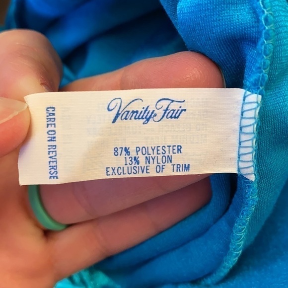 Vintage Vanity Fair Peacock Blue Robe 80's NWT Size XL RARE - Picture 10 of 11